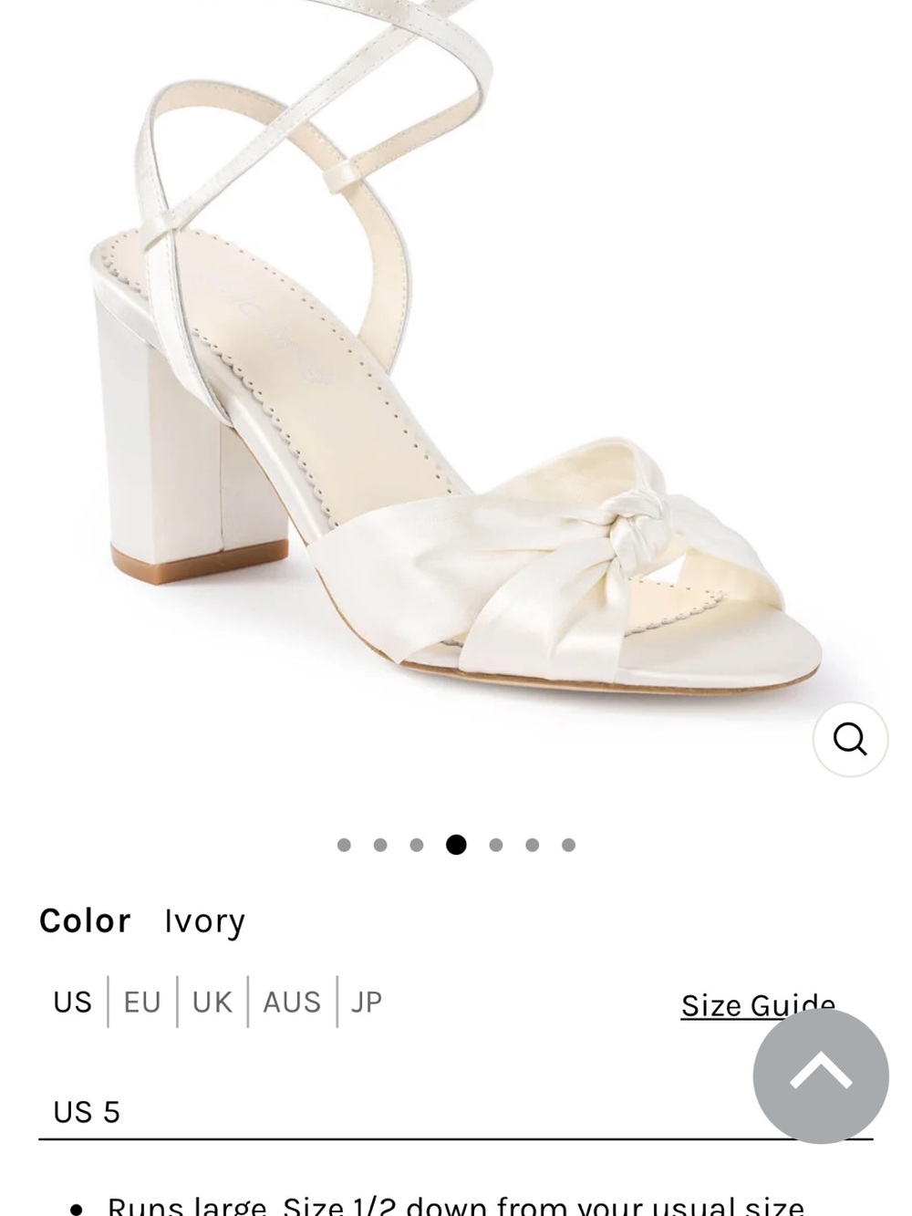Bella Belle Sienna Ivory Satin Knot Ankle-Strap Block Heel Sandal